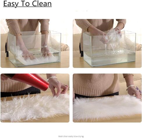 ان يو اكس ان سجادة من جلد الغنم الصناعي على شكل قلب مقاس 40 × 50 سم ناعمة وطويلة ومنفوشة ومنفوشة، سجادة ارضية مزخرفة لغرفة النوم والاريكة مقاس 40 × 50 سم، لون بينك 16185009340 in Kuwait