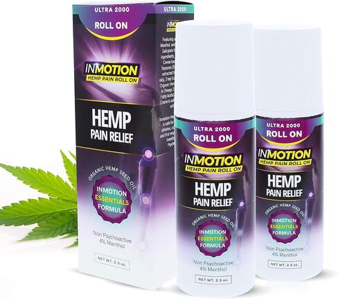 InMotion Hemp Roll On for Pain - 2 Pack Premium Ultra Strength Fast Acting, Long Lasting, Odorless Hemp Oil Roll On Pain Reliever for Joint, Muscle, & Back (2) in Saudi Arabia