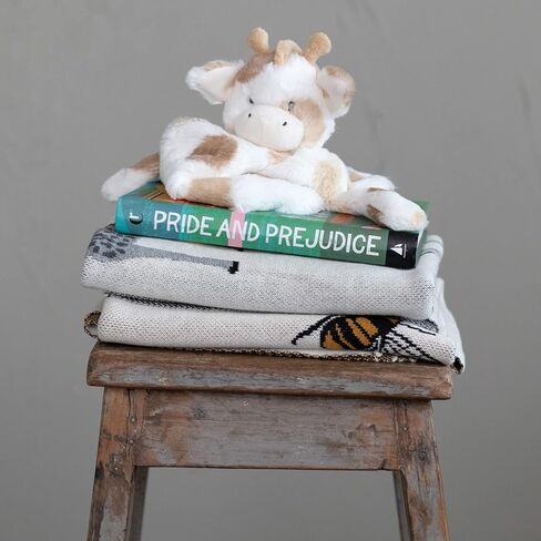 Creative Co-Op Cotton Knit Baby Blanket with Bees, Multicolor Throws, 40" L x 32" W x 0" H in Saudi Arabia
