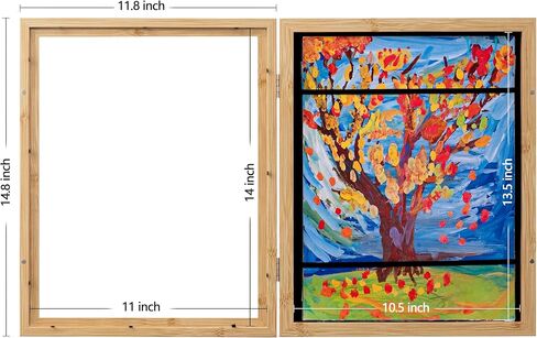 مجموعة إطارات فنية للأطفال eletecpro 11x14 مكونة من قطعتين مع غطاء زجاجي، عرض عمل فني 9x12 و8x10 مع حصيرة أو 11x15 بدون حصيرة، إطار صورة عمل فني قابل للتغيير مع تخزين للجدار والطاولة، أسود in Kuwait