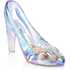 SHOWLOUE Cinderella Shoe Decor, Crystal High Heels Shoes Ornaments Glass Slipper Decoration Gift for Birthday Wedding Party, Blue