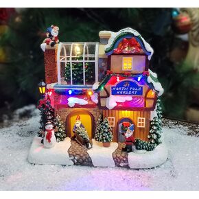 MOMENTS IN TIME 9.3"H Polyresin Christmas Village LED & Musical North Pole Nursery Operated by 3 AA Battery (Not Included) in Saudi Arabia