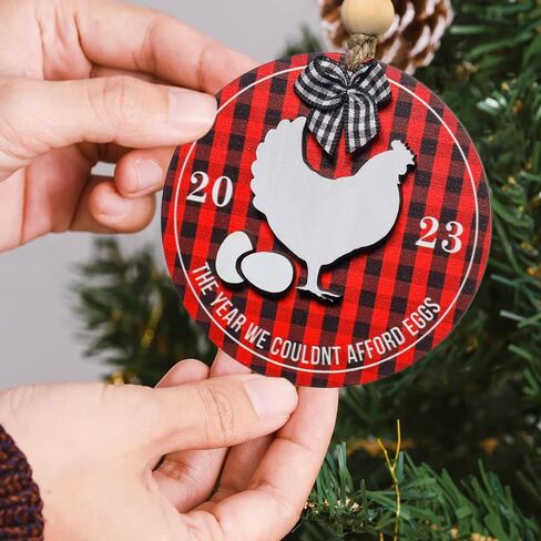 Christmas Ornaments 2023, Wooden Ornament for Christmas Tree, Funny Hot Topics 2023 Year Remember Trending Social Xmas Keepsake, Commemorative Events Holiday Hanging Decor, Friend & Family Bulk Gift in Saudi Arabia