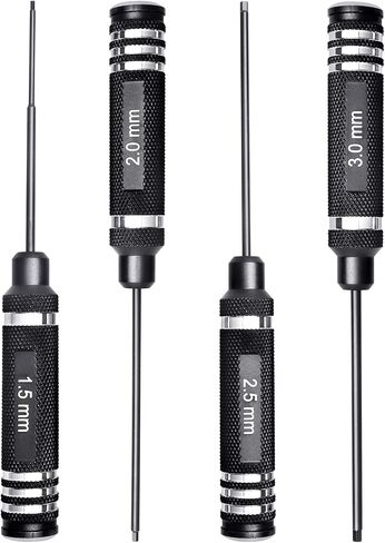 AllinRC Hex Screw Driver Set 1.5mm 2.0mm 2.5mm 3.0mm Hex Allen Screwdriver for RC Car Traxxas Axial Arrma Helicopter FPV Racing Drone (4PCS) in Saudi Arabia