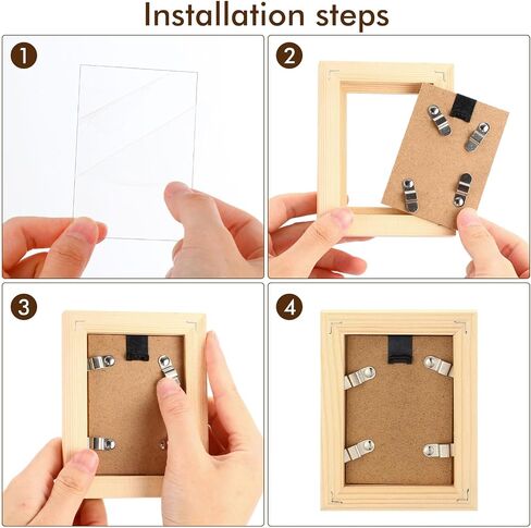 Kigley 6 Pcs 2.5 x 3.5 Inches Picture Frame Mini Rustic Picture Frames Wallet Size Wood Grain Table Desk Top Standing Fits Photo for Wall and Tabletop Picture Display in Saudi Arabia