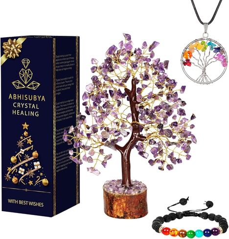 شجرة الجمشت - شجرة المال - ديكور جمالي للغرفة - شجرة بونساي - ديكور كريستال - هدايا ديكور منزلي - هدايا روحية للنساء - اكسسوارات التامل - ديكور برج الحوت - ديكور غرفة رخيص - حجر الجمشت in Kuwait