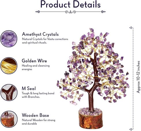 شجرة الجمشت - شجرة المال - ديكور جمالي للغرفة - شجرة بونساي - ديكور كريستال - هدايا ديكور منزلي - هدايا روحية للنساء - اكسسوارات التامل - ديكور برج الحوت - ديكور غرفة رخيص - حجر الجمشت in Kuwait
