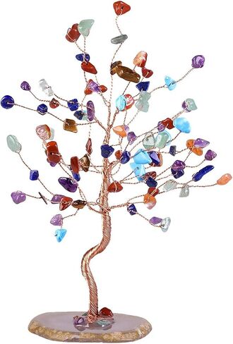 Rockcloud Amethyst Crystal Tree for Home Office Decor, Natural Agate Slice Geode Base Bonsai Fortune Money Tree for Wealth and Luck in Saudi Arabia