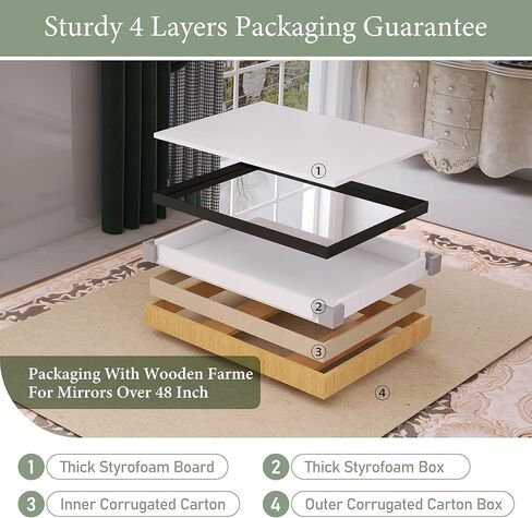 مرآة حمام مستطيلة بإطار ذهبي مقاس 40 بوصة × 30 بوصة من Benime، مرآة غرور مستطيلة للحمام مثبتة على الحائط ومرآة حمام زاوية مربعة (أفقي/عمودي) in Kuwait