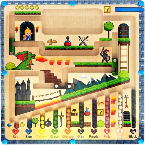 NDLLGOF Magnetic Color and Number Maze, Wooden Puzzle Activity Board… in Kuwait