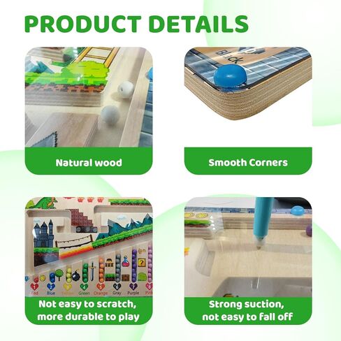 NDLLGOF Magnetic Color and Number Maze, Wooden Puzzle Activity Board… in Kuwait