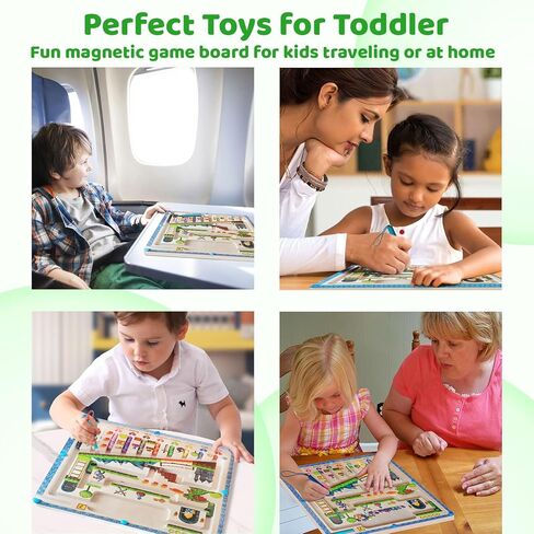 NDLLGOF Magnetic Color and Number Maze, Wooden Puzzle Activity Board… in Kuwait