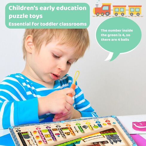 NDLLGOF Magnetic Color and Number Maze, Wooden Puzzle Activity Board… in Kuwait