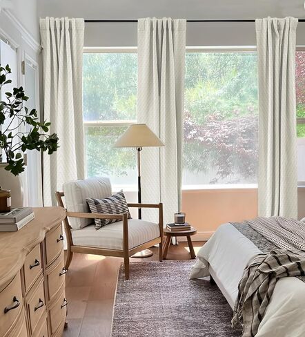 INOVADAY ستائر سوداء داكنة بطول 84 بوصة مجموعة من لوحتين، ستائر تعتيم بعلامة التبويب الخلفية/جيب قضيب بطول 84 بوصة لغرفة النوم، ستائر نافذة تحجب الضوء لغرفة المعيشة، الحضانة، W50xL84 in Kuwait