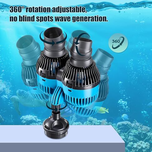LYPHARD AQUARIUMS Wave Maker لخزان حوض السمك، رأس طاقة 3440 جيجا في الساعة، مضخة دوران 80-100 جالون، صمت فائق، مضخة مياه غاطسة لخزان الأسماك تدور 360 درجة، موجة واحدة in Kuwait