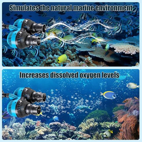 LYPHARD AQUARIUMS Wave Maker لخزان حوض السمك، رأس طاقة 3440 جيجا في الساعة، مضخة دوران 80-100 جالون، صمت فائق، مضخة مياه غاطسة لخزان الأسماك تدور 360 درجة، موجة واحدة in Kuwait