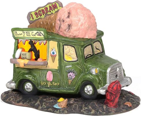 Department 56 Snow Village Halloween Accessories I Scream Ice Cream Truck Lit Figurine, 4.72 inch, Multicolor in Saudi Arabia