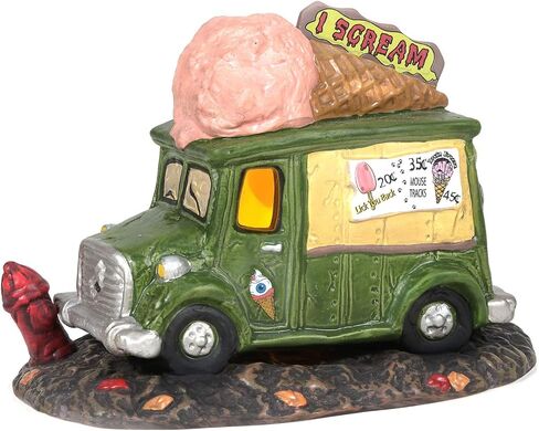 Department 56 Snow Village Halloween Accessories I Scream Ice Cream Truck Lit Figurine, 4.72 inch, Multicolor in Saudi Arabia