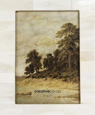 Creative Co-Op White Resin Beige Accents (Holds 5" x 7" Picture Frames and Photo Holders in Saudi Arabia