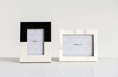 Creative Co-Op White Resin Beige Accents (Holds 5" x 7" Picture Frames and Photo Holders in Saudi Arabia