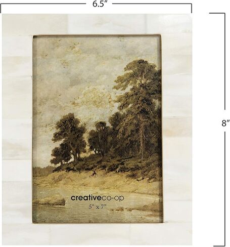 Creative Co-Op White Resin Beige Accents (Holds 5" x 7" Picture Frames and Photo Holders in Saudi Arabia