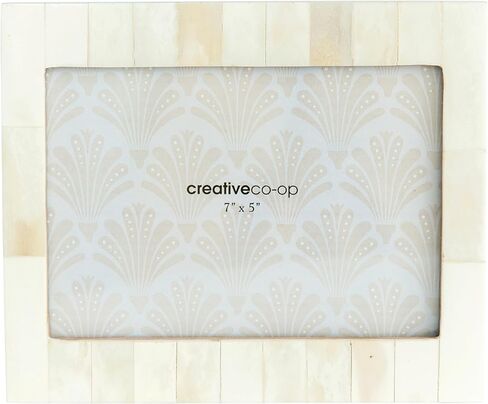 Creative Co-Op White Resin Beige Accents (Holds 5" x 7" Picture Frames and Photo Holders in Saudi Arabia