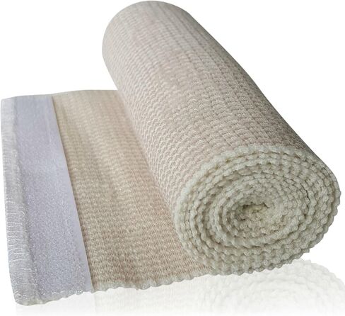 Elastic Bandage Wrap 2 Pack By HGP - Long Compression Bandage With Touch Closure At Both Ends - Extra Wide 6inch X 15 Foot - Precise Compression Wraps Lower Legs, Knee, Ankle or Chest With No Clips in Saudi Arabia