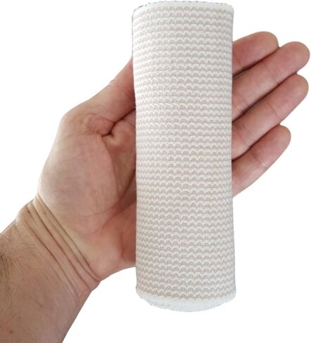 Elastic Bandage Wrap 2 Pack By HGP - Long Compression Bandage With Touch Closure At Both Ends - Extra Wide 6inch X 15 Foot - Precise Compression Wraps Lower Legs, Knee, Ankle or Chest With No Clips in Saudi Arabia