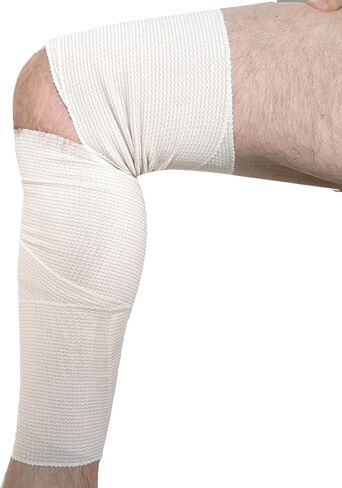 Elastic Bandage Wrap 2 Pack By HGP - Long Compression Bandage With Touch Closure At Both Ends - Extra Wide 6inch X 15 Foot - Precise Compression Wraps Lower Legs, Knee, Ankle or Chest With No Clips in Saudi Arabia