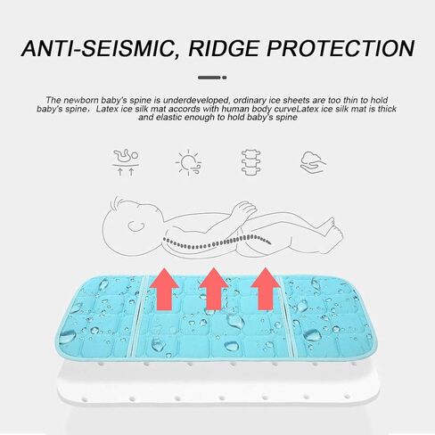 Infant Crib Latex Cooling Mat, Baby Stroller Cooling Pads Cover High Feeding Chair Soft Cushion(Green) in Kuwait