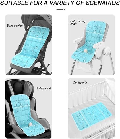 Infant Crib Latex Cooling Mat, Baby Stroller Cooling Pads Cover High Feeding Chair Soft Cushion(Green) in Kuwait