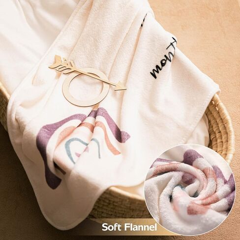 ibwaae Baby Thick Flannel Monthly Milestone Blanket Newborn Growth Chart Soft Neutral Photography Background Blanket (40＂x41＂) with Milestone Card Circle Ring Arrow Gift（Rainbow in Kuwait