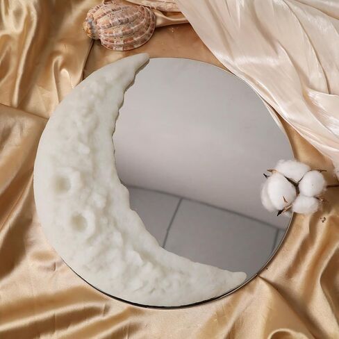 TEIPAI Handmade Mother of Pearl Mirror for Wall Decor, 3PCS Round Decorative Mirrors for Beach Nautical Home Hotel Coffee Shop, Natural Plate Art Hanging Sculpture for Dorm Apartment Entryway (Blue) in Saudi Arabia