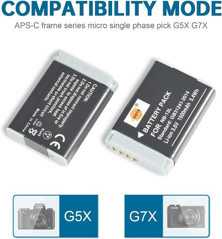 DSTE Replacement for 2 x NB-13L Battery + Dual USB Charger Compatible Canon PowerShot SX740 HS G5X G7X G9X G7 X Mark II G9X Mark II SX620 HS SX720 HS SX730 HS G1 X Mark III G5 X Mark II in Saudi Arabia