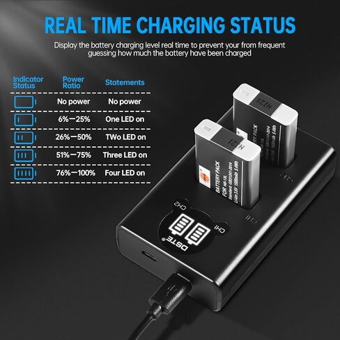 DSTE Replacement for 2 x NB-13L Battery + Dual USB Charger Compatible Canon PowerShot SX740 HS G5X G7X G9X G7 X Mark II G9X Mark II SX620 HS SX720 HS SX730 HS G1 X Mark III G5 X Mark II in Saudi Arabia