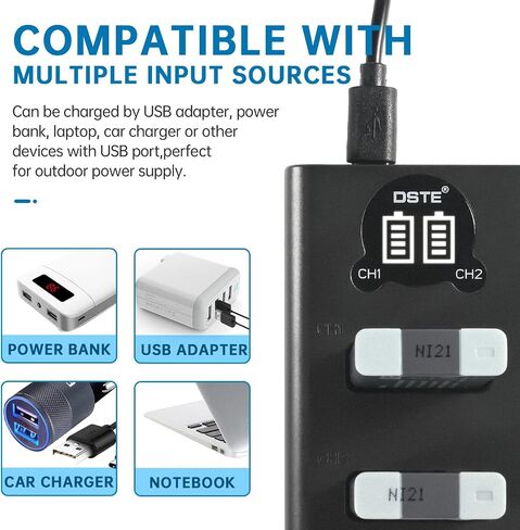 DSTE Replacement for 2 x NB-13L Battery + Dual USB Charger Compatible Canon PowerShot SX740 HS G5X G7X G9X G7 X Mark II G9X Mark II SX620 HS SX720 HS SX730 HS G1 X Mark III G5 X Mark II in Saudi Arabia