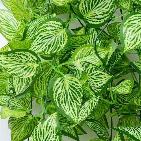 HANDIC Artificial Hanging Plants 2pcs Fake Hanging Plant Faux Hanging Plant Artificial Plants Outdoor UV Resistant Plastic Plants (Green) in Saudi Arabia