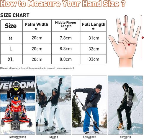 قفازات ThxToms الحرارية أفضل هدية للرجال والنساء، قفازات التزلج الكهربائية القابلة لإعادة الشحن وقفازات التزلج على الجليد المقاومة للماء لتدفئة اليد الحرارية in Kuwait