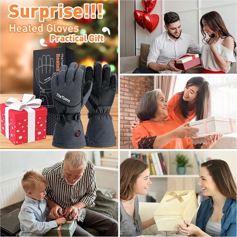 قفازات ThxToms الحرارية أفضل هدية للرجال والنساء، قفازات التزلج الكهربائية القابلة لإعادة الشحن وقفازات التزلج على الجليد المقاومة للماء لتدفئة اليد الحرارية in Kuwait