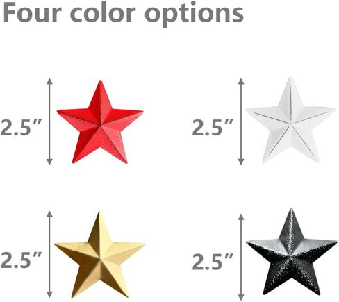 20 Pieces 2.3 Inch Metal Star, Barn Star for Home Decoration, Hanging Wall Decor for House, Iron Vintage Wall Arts and Crafts, Christmas Indoor Outdoor Decorations (Black) in Saudi Arabia