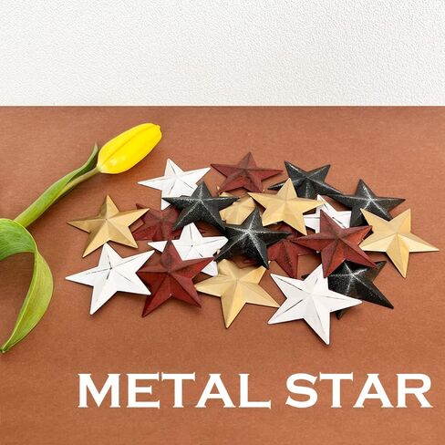 20 Pieces 2.3 Inch Metal Star, Barn Star for Home Decoration, Hanging Wall Decor for House, Iron Vintage Wall Arts and Crafts, Christmas Indoor Outdoor Decorations (Black) in Saudi Arabia