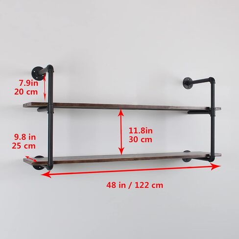 MBQQ Industrial Retro Pipe Shelf 36in 3 Tier Wall Mounted,Rustic Floating Shelves,Farmhouse Kitchen Bar Shelving,Home Decor Book Shelves,DIY Bookshelf Hanging Wall Shelves,Black in Kuwait