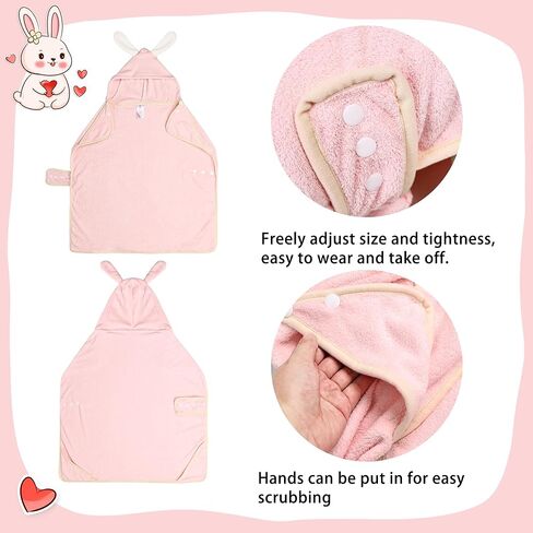 Dog Pets Bathrobe, Soft Breathable Super Absorbent Dog Robes Drying Dogs Bath Robe After Small Medium Pet Dog Bath Beach Pool (Pink Rabbit, M) in Kuwait