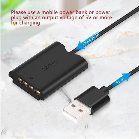 محول وصلة بطارية وهمية بتيار مستمر مع كيبل طاقة USB لكاميرات سوني M3/ M4/ M5/ M6/ M7/ RX100/ CX240E/ RX1R/ AS50/ HX90/ ZV1 من NP-BX1 in Kuwait