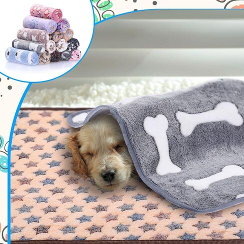 16 Pack Small Pet Blankets Soft Dog Flannel Blankets Washable Guinea Pig Blankets Hamster Bedding Mat Cage Liners Sleep Mat Pad Cover with Paw Print for Puppy Kitten Rabbit Hamster Chinchilla Hedgehog in Kuwait