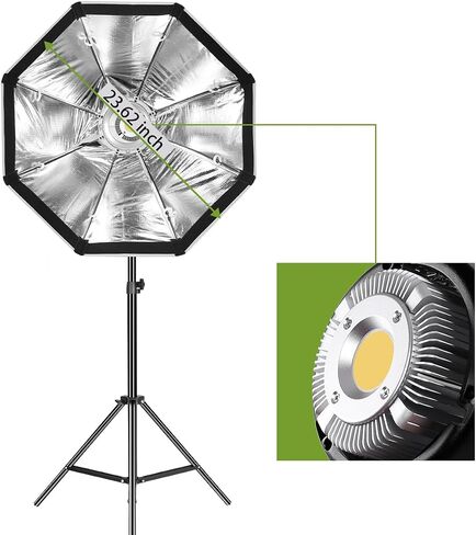 GVM 4 P80S Photography Lighting Kit, Studio Lights with 2 Umbrellas and 2 Softbox, 80W 5600K Video Light with 3 Color Backdrops (Black/White/Green) Background Screen, 9.1x9.8ft Backdrop Stands in Saudi Arabia