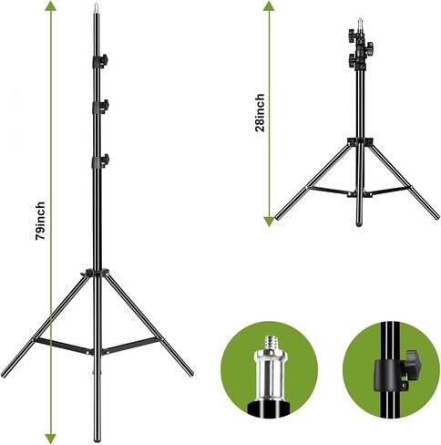 GVM 4 P80S Photography Lighting Kit, Studio Lights with 2 Umbrellas and 2 Softbox, 80W 5600K Video Light with 3 Color Backdrops (Black/White/Green) Background Screen, 9.1x9.8ft Backdrop Stands in Saudi Arabia