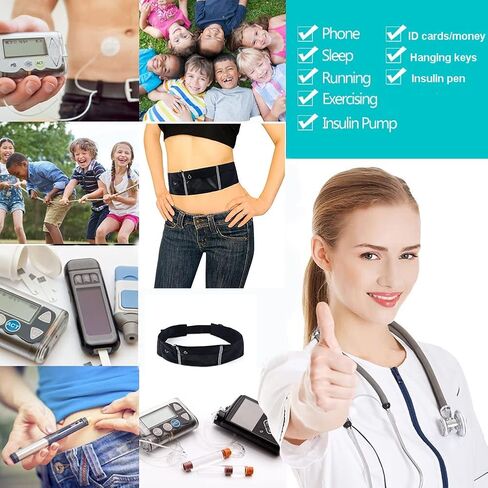 حزام مضخة الإنسولين، حامل مضخة الأنسولين - حزام مضخة لمرضى السكري قابل للتعديل، حقيبة لوازم مرض السكري وإكسسوارات للبالغين والأطفال in Kuwait