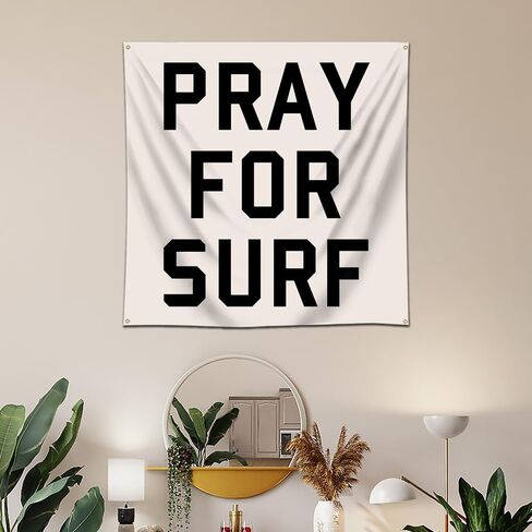 لافتة مور براي لركوب الأمواج، اقتباسات ملهمة، علم معلق على الحائط لديكور غرفة النوم in Kuwait