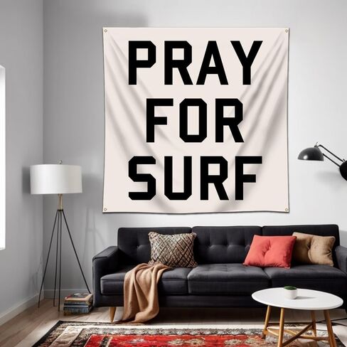 لافتة مور براي لركوب الأمواج، اقتباسات ملهمة، علم معلق على الحائط لديكور غرفة النوم in Kuwait
